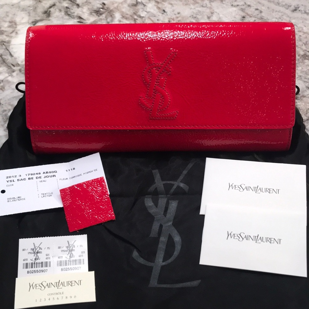 🎉HOST PICK! 🎉SAINT LAURENT Red Patent Clutch